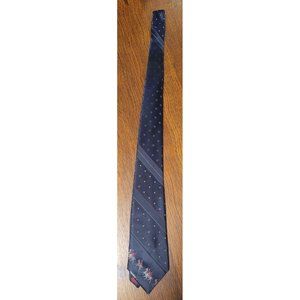 JcPenney The Men's Shop Dark Blue Red Diagonal Horse Polka Dot Pattern Men's Tie